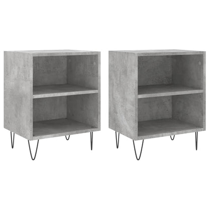 Nachtkastjes 2 St 40X30X50 Cm Bewerkt Hout Betongrijs