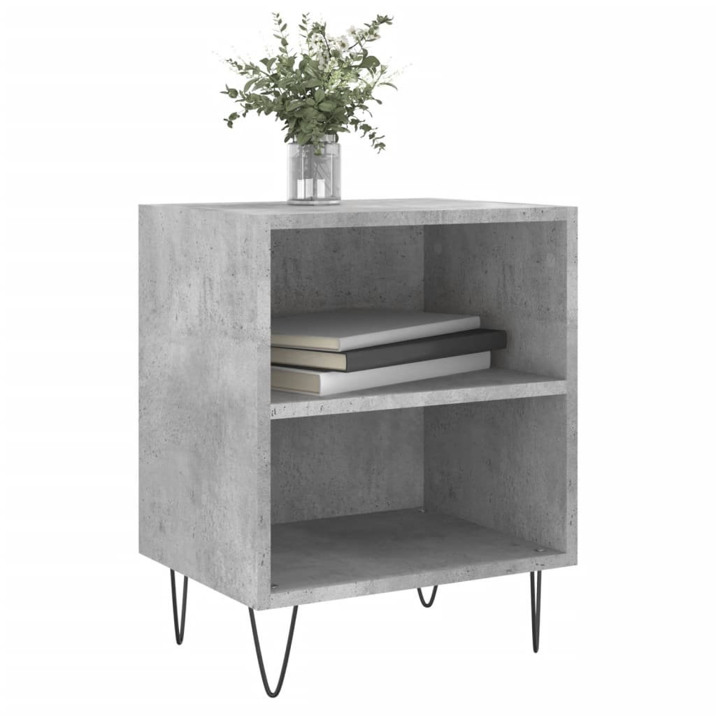 Nachtkastjes 2 St 40X30X50 Cm Bewerkt Hout Betongrijs
