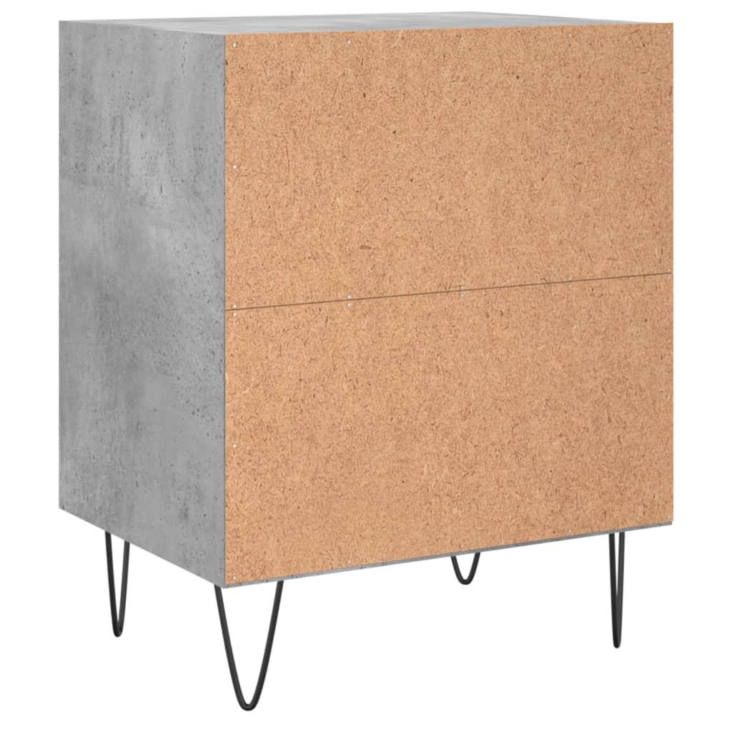 Nachtkastjes 2 St 40X30X50 Cm Bewerkt Hout Betongrijs