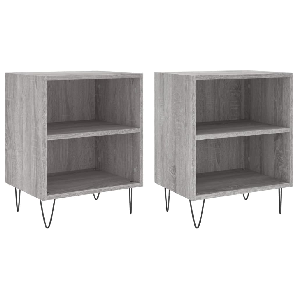 Nachtkastjes 2 St 40X30X50 Cm Bewerkt Hout Grijs Sonoma Eiken