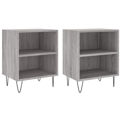 Nachtkastjes 2 St 40X30X50 Cm Bewerkt Hout Grijs Sonoma Eiken