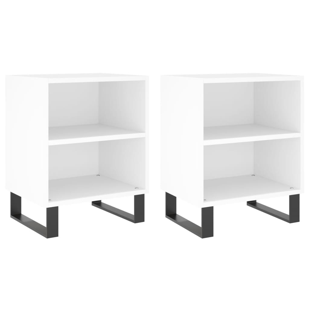 Nachtkastjes 2 St 40X30X50 Cm Bewerkt Hout Wit