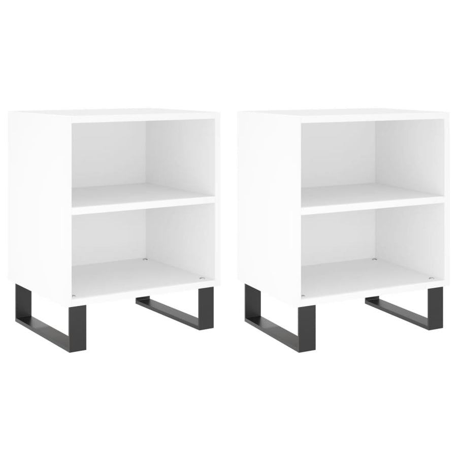 Nachtkastjes 2 St 40X30X50 Cm Bewerkt Hout Wit