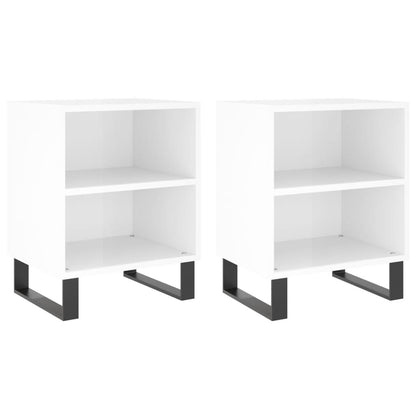 Nachtkastjes 2 St 40X30X50 Cm Bewerkt Hout Hoogglans Wit