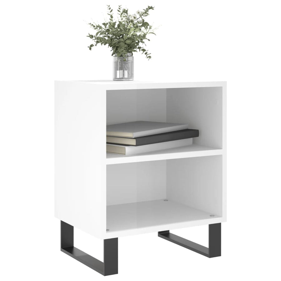Nachtkastjes 2 St 40X30X50 Cm Bewerkt Hout Hoogglans Wit