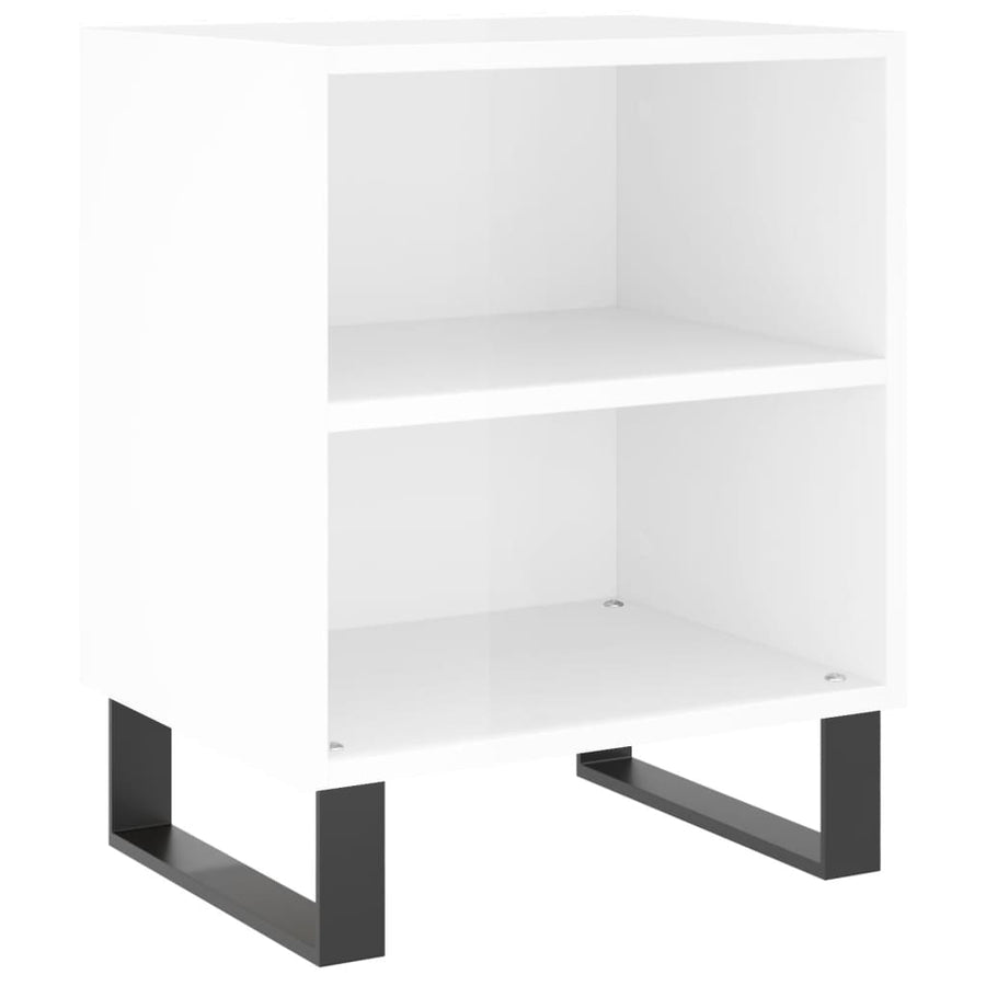 Nachtkastjes 2 St 40X30X50 Cm Bewerkt Hout Hoogglans Wit