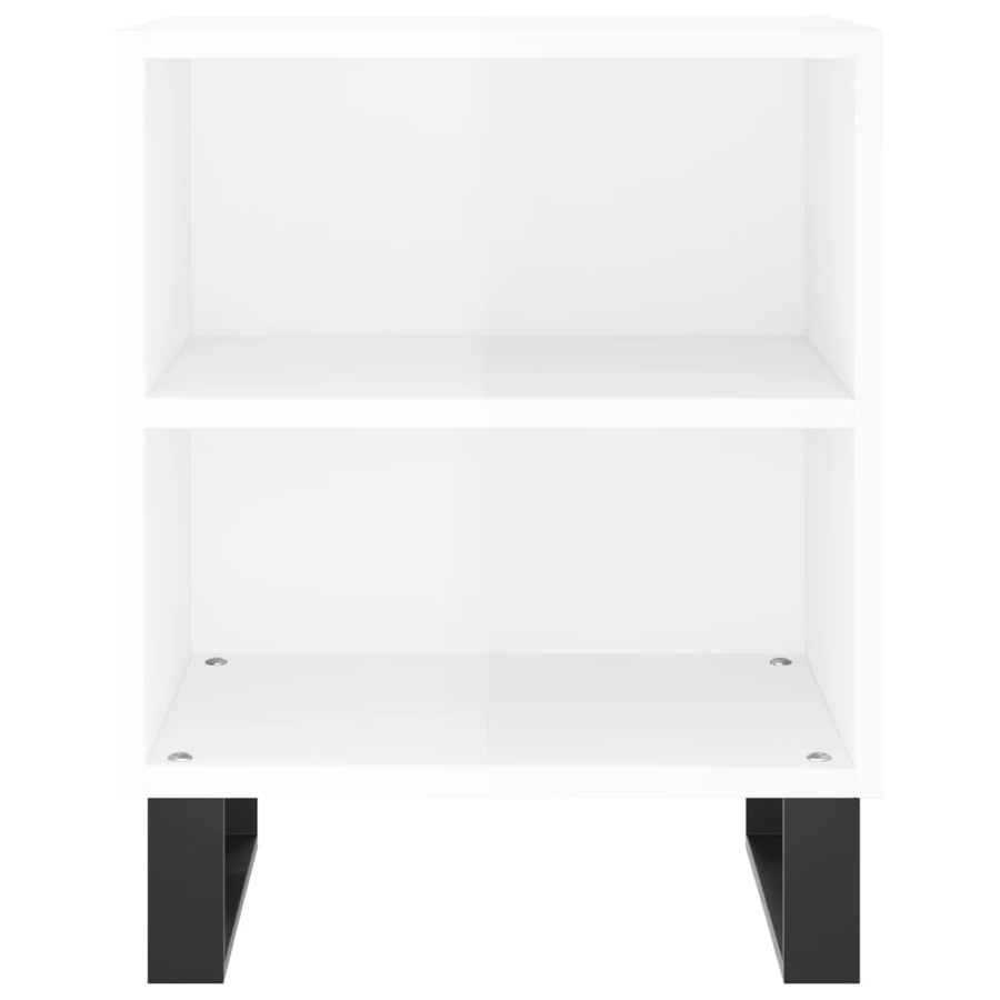Nachtkastjes 2 St 40X30X50 Cm Bewerkt Hout Hoogglans Wit