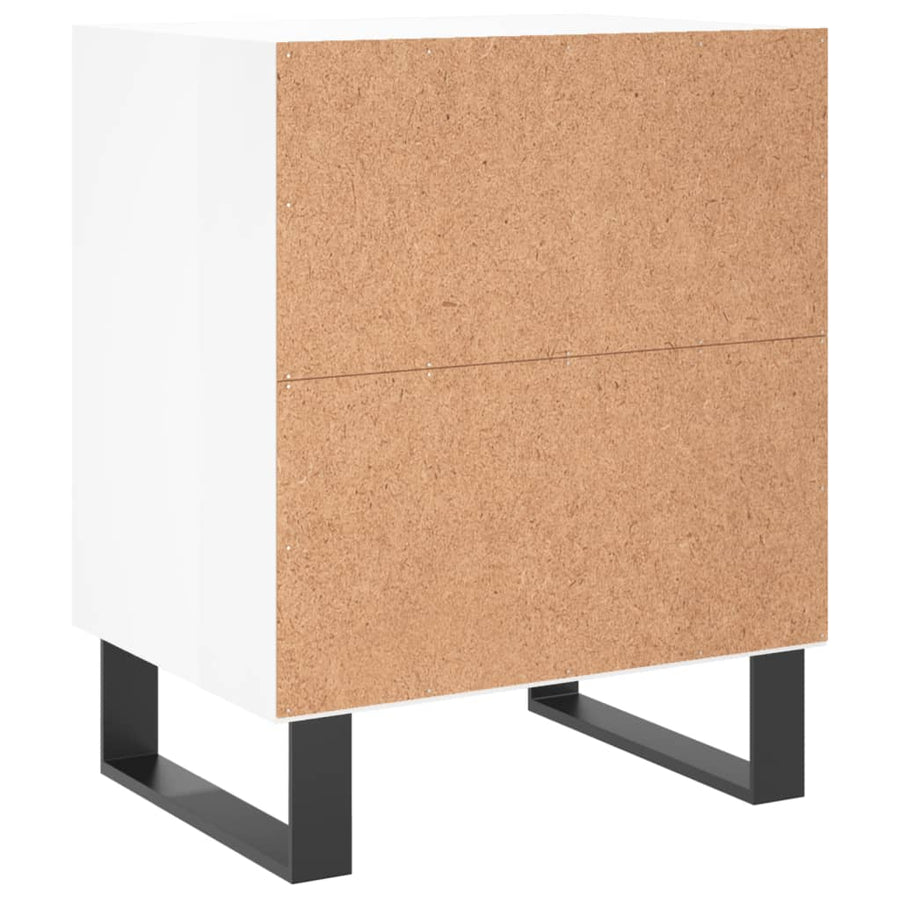 Nachtkastjes 2 St 40X30X50 Cm Bewerkt Hout Hoogglans Wit