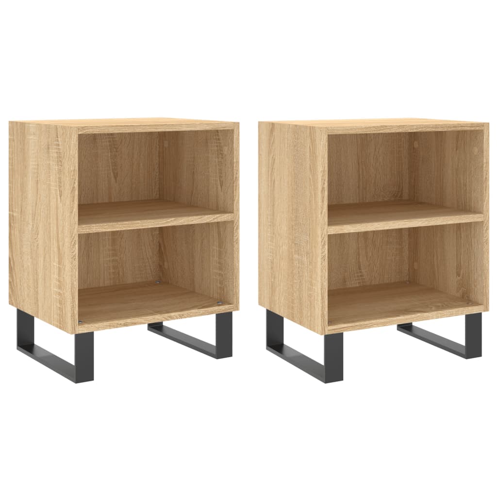 Nachtkastjes 2 St 40X30X50 Cm Bewerkt Hout Sonoma Eikenkleurig