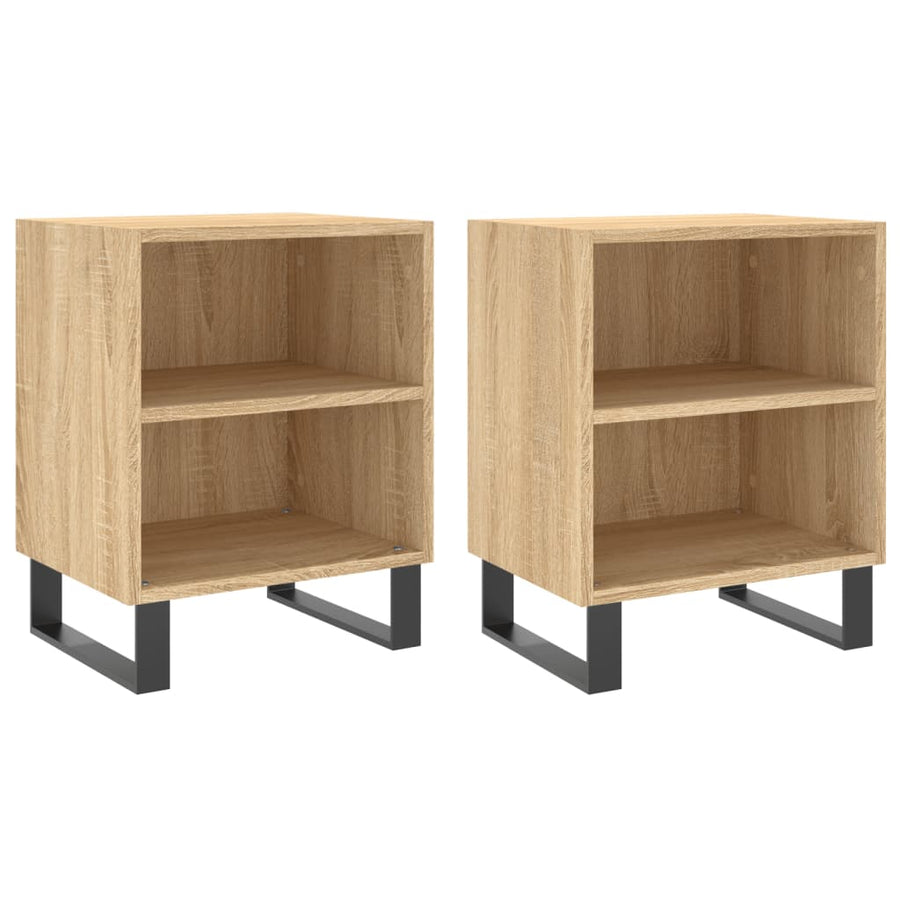 Nachtkastjes 2 St 40X30X50 Cm Bewerkt Hout Sonoma Eikenkleurig