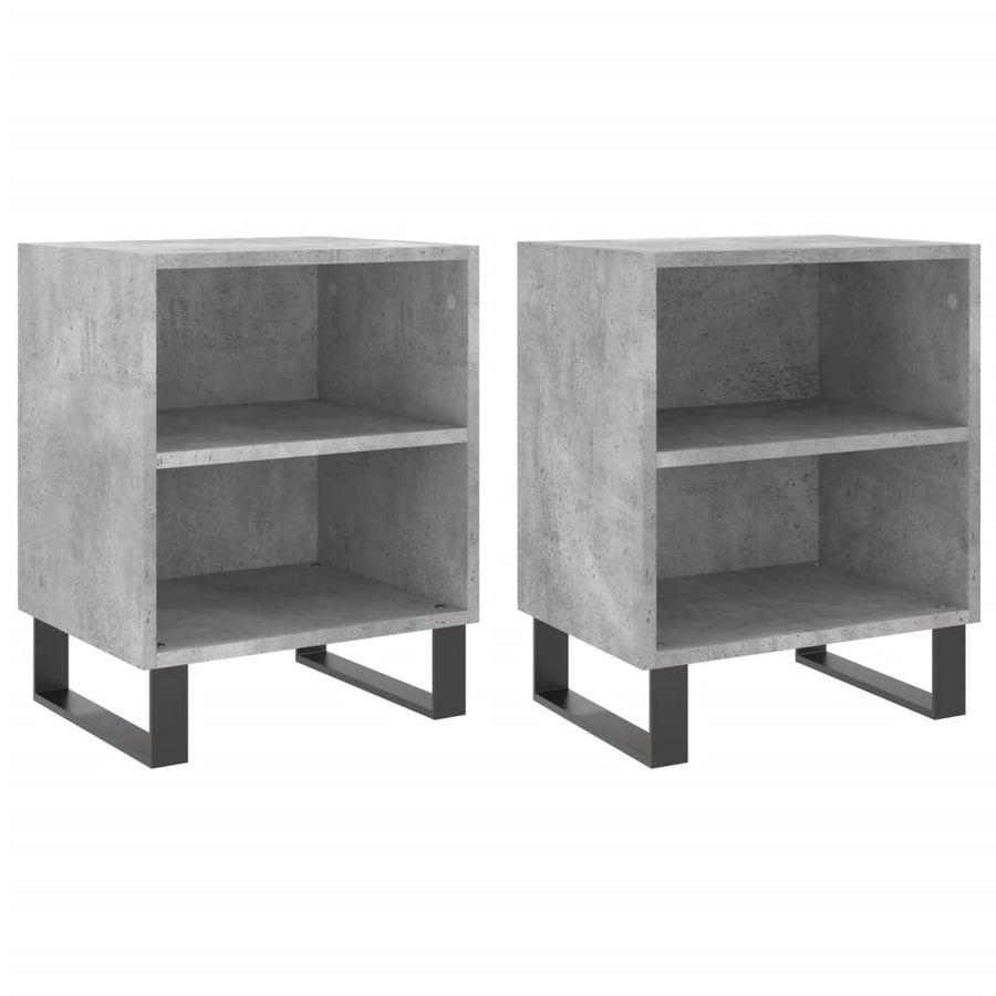 Nachtkastjes 2 St 40X30X50 Cm Bewerkt Hout Betongrijs