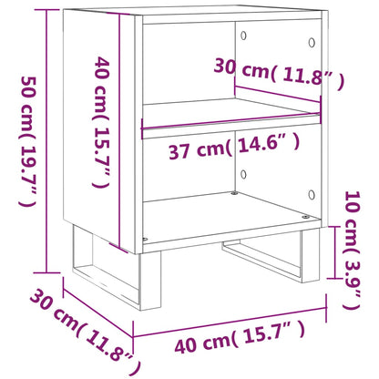 Nachtkastjes 2 St 40X30X50 Cm Bewerkt Hout Betongrijs