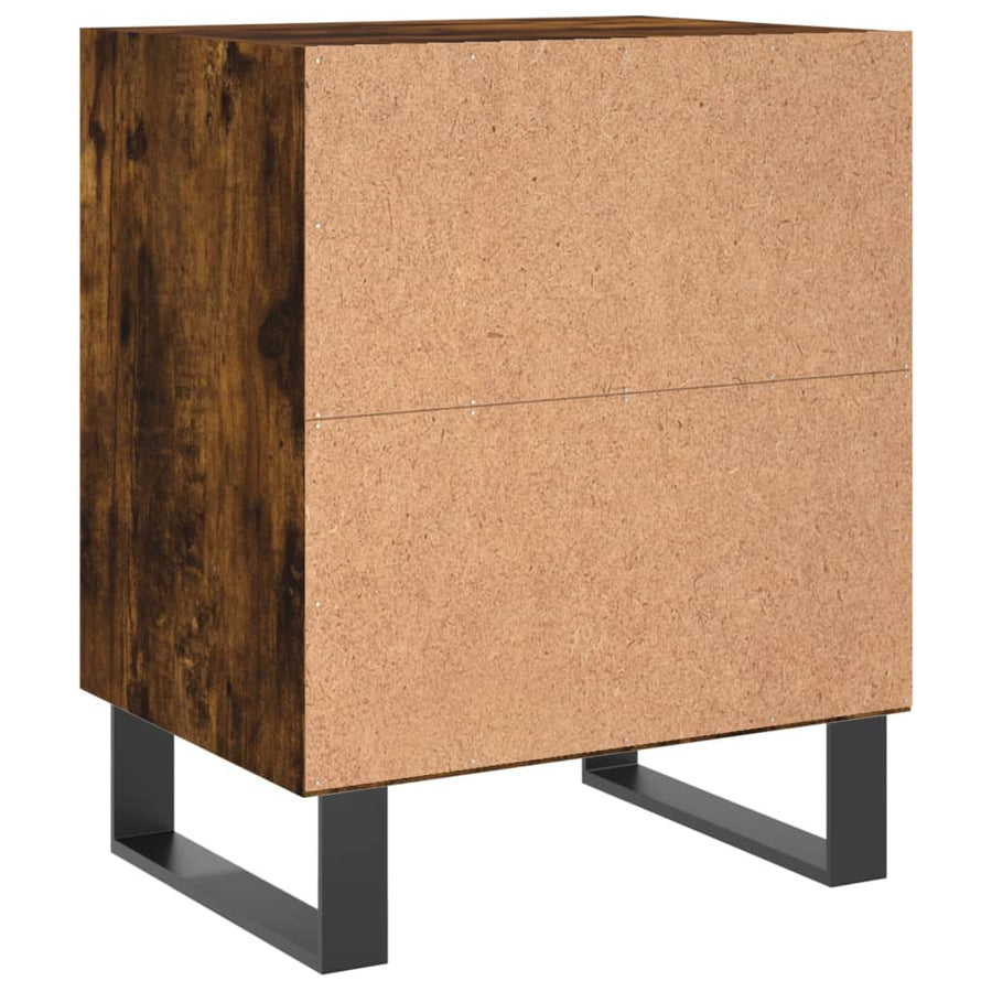 Nachtkastjes 2 St 40X30X50 Cm Bewerkt Hout Gerookt Eikenkleurig