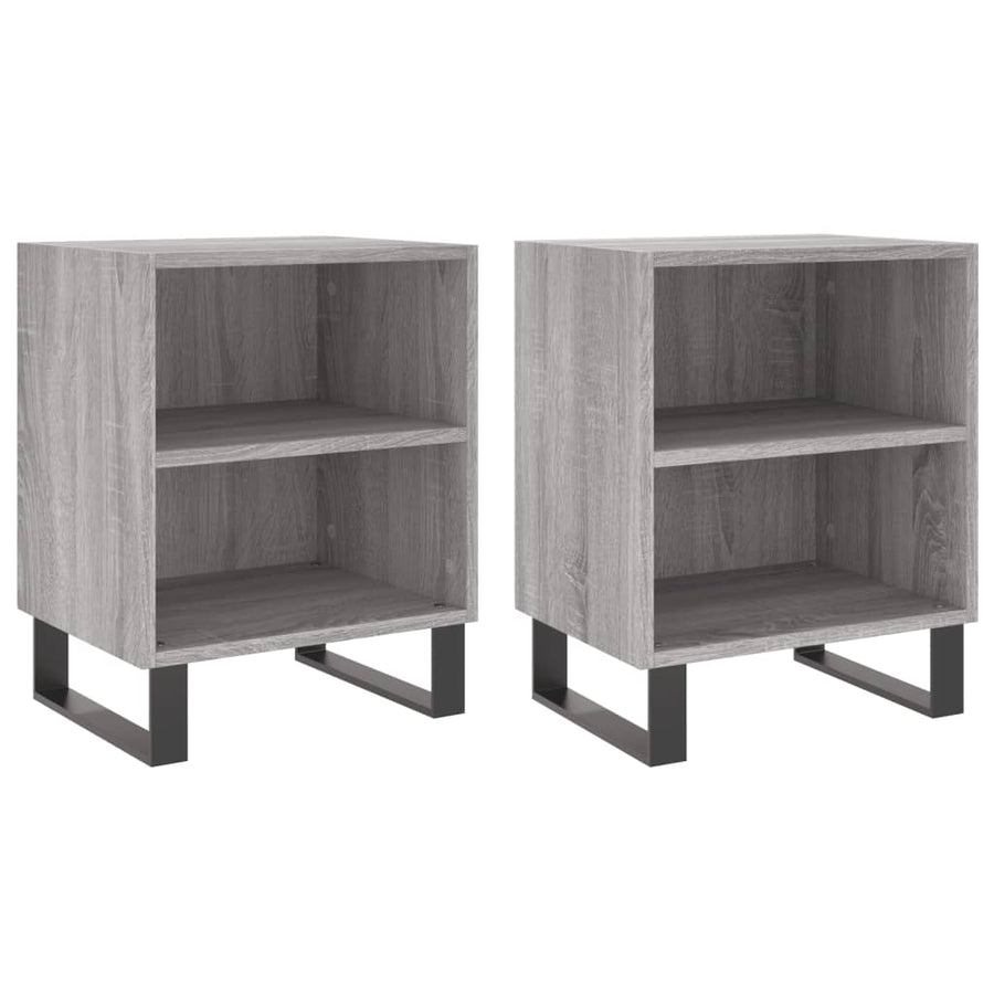 Nachtkastjes 2 St 40X30X50 Cm Bewerkt Hout Grijs Sonoma Eiken