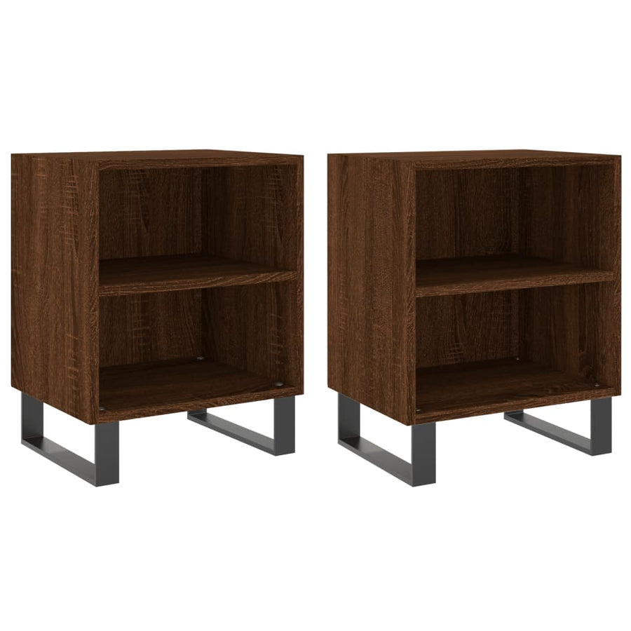 Nachtkastjes 2 St 40X30X50 Cm Bewerkt Hout Bruin Eikenkleur