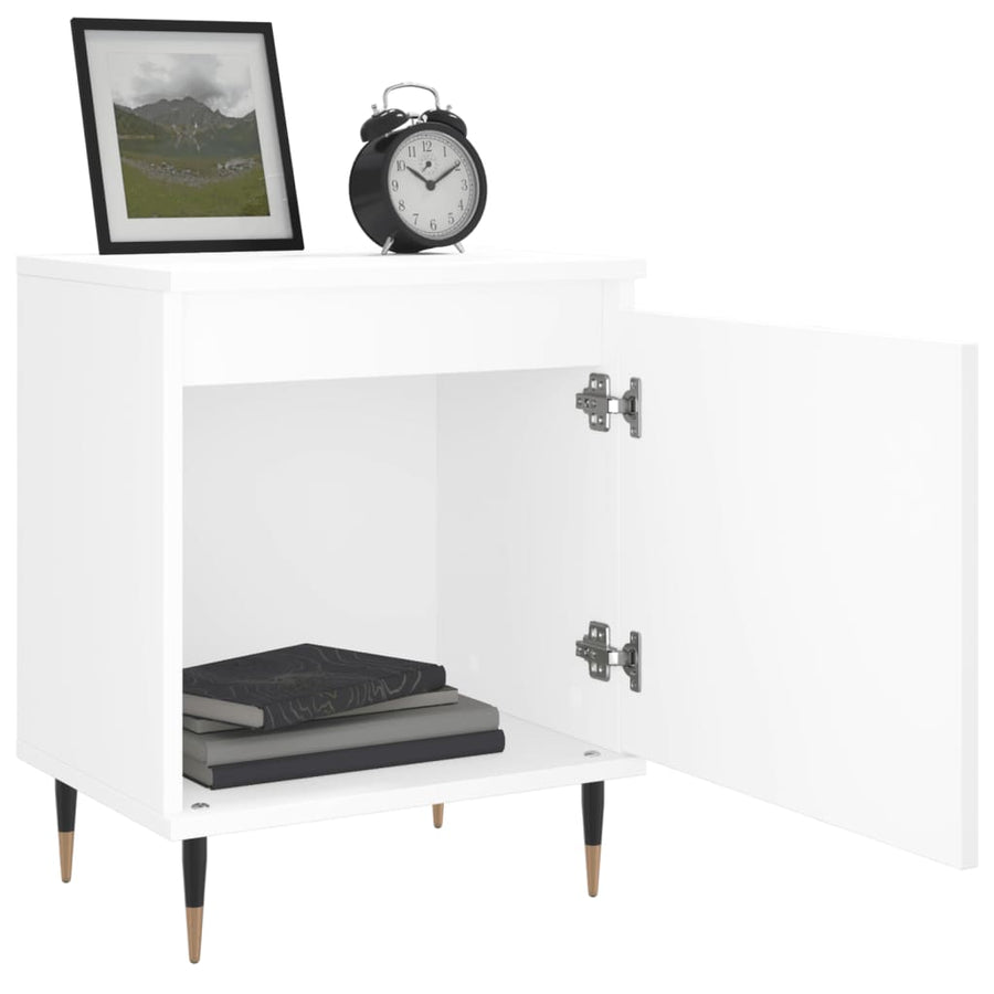 Nachtkastjes 40X30X50 Cm Bewerkt Hout 2 Wit