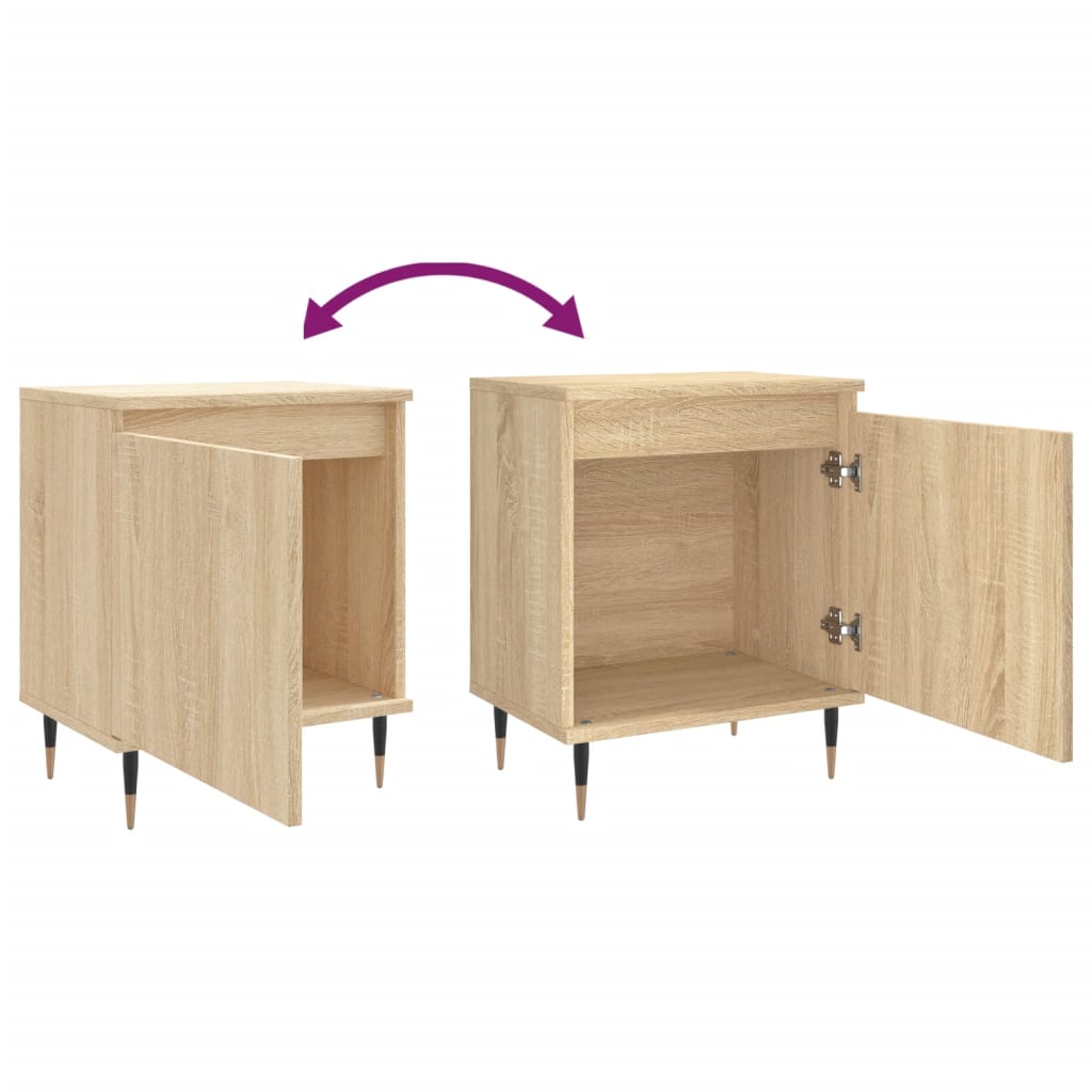 Nachtkastjes 40X30X50 Cm Bewerkt Hout Kleurig 2 Sonoma eiken