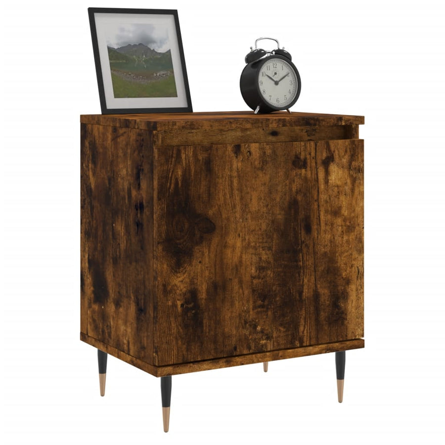 Nachtkastjes 40X30X50 Cm Bewerkt Hout Kleurig 2 Gerookt eiken