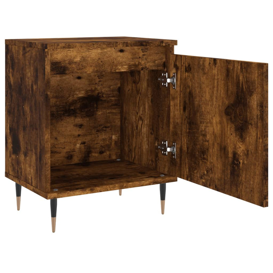 Nachtkastjes 40X30X50 Cm Bewerkt Hout Kleurig 2 Gerookt eiken