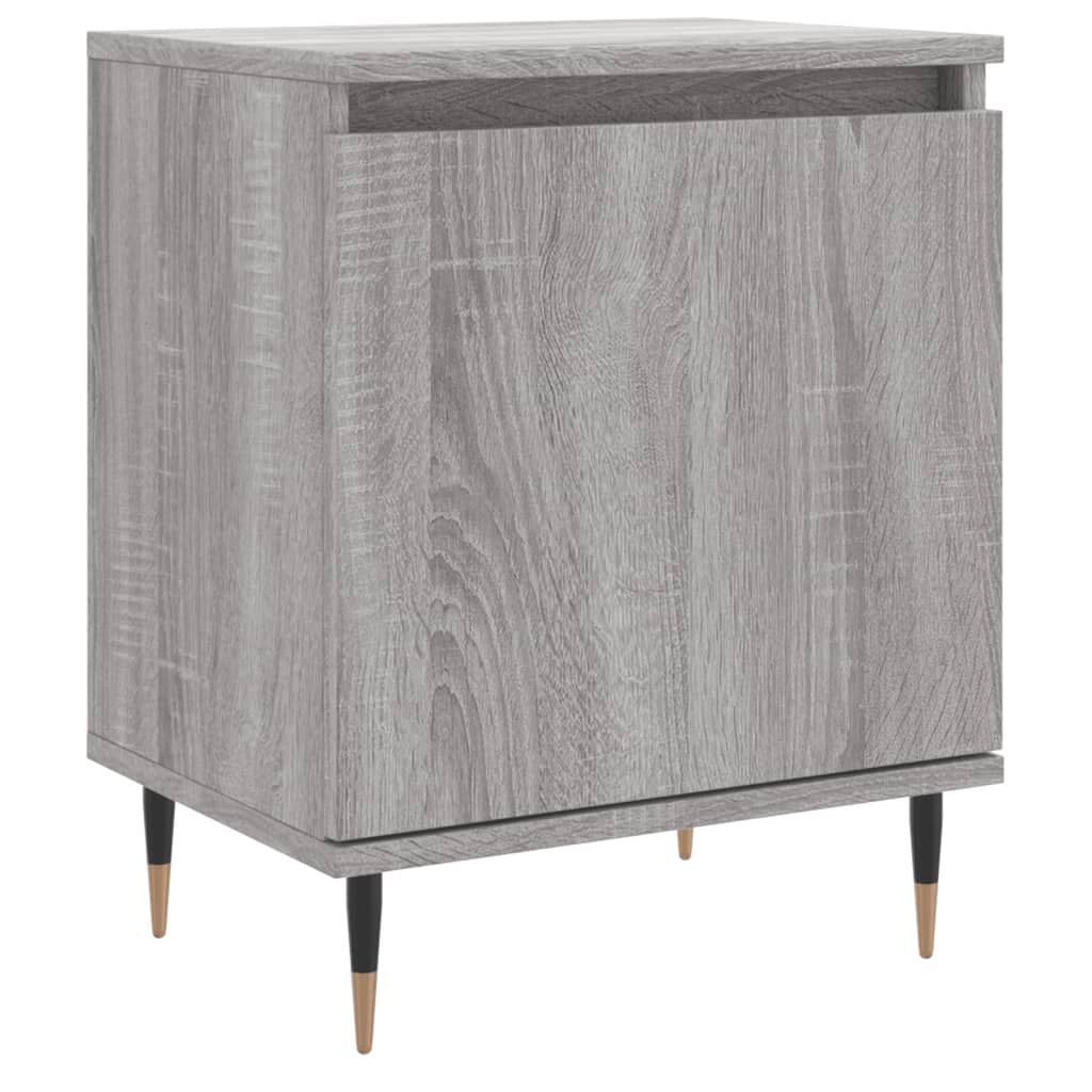 Nachtkastje 40X30X50 Cm Bewerkt Hout Eikenkleurig 1 Grijs sonoma