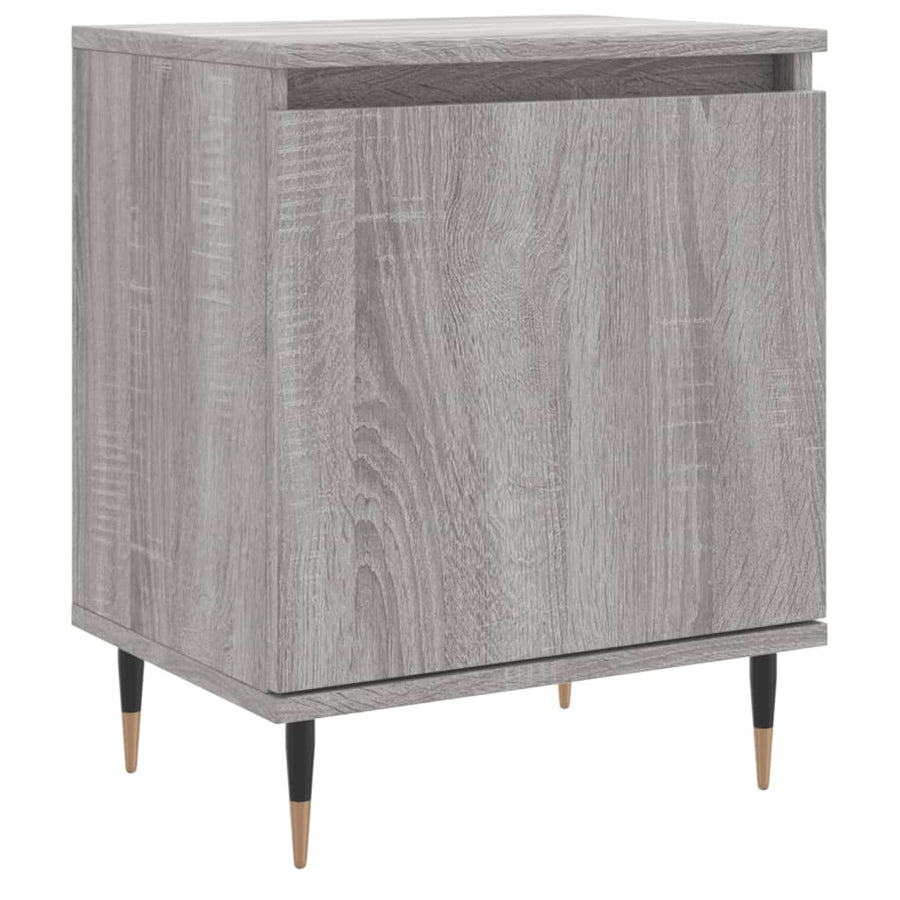 Nachtkastje 40X30X50 Cm Bewerkt Hout Eikenkleurig 1 Grijs sonoma
