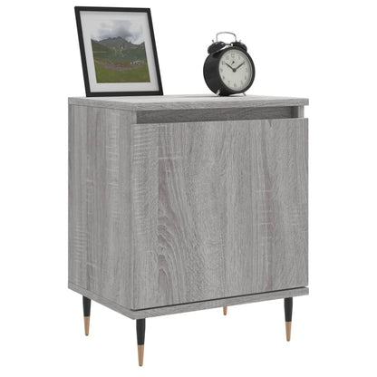 Nachtkastje 40X30X50 Cm Bewerkt Hout Eikenkleurig 1 Grijs sonoma