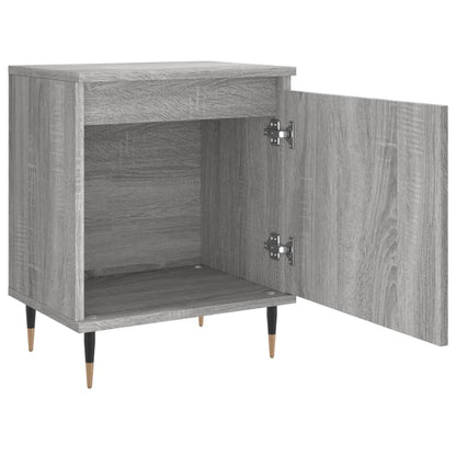 Nachtkastje 40X30X50 Cm Bewerkt Hout Eikenkleurig 1 Grijs sonoma