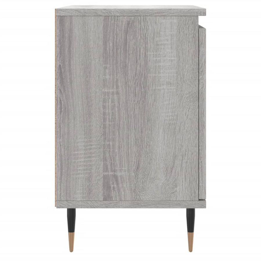 Nachtkastje 40X30X50 Cm Bewerkt Hout Eikenkleurig 1 Grijs sonoma