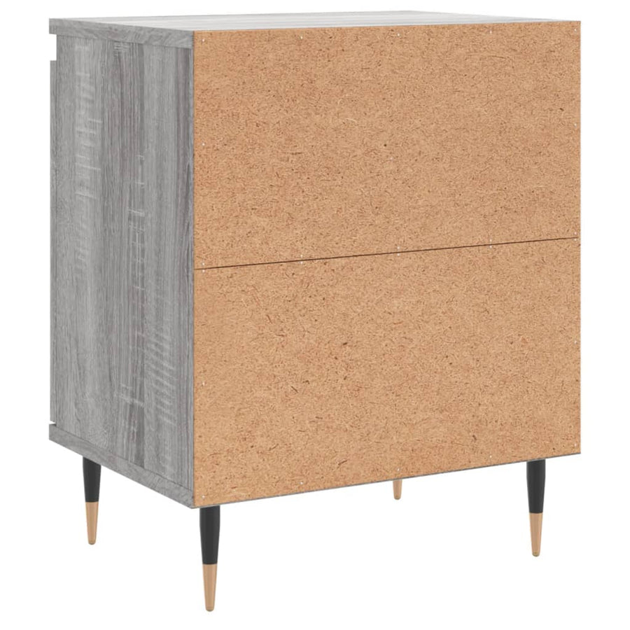 Nachtkastje 40X30X50 Cm Bewerkt Hout Eikenkleurig 1 Grijs sonoma