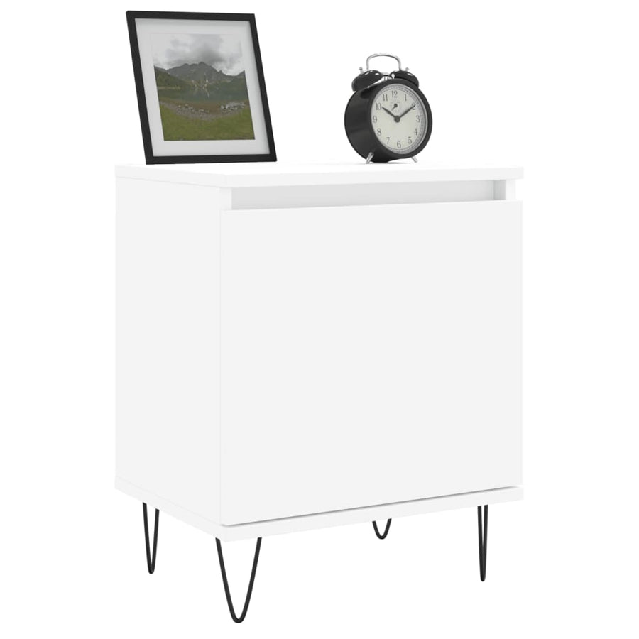 Nachtkastjes 2 St 40X30X50 Cm Bewerkt Hout Wit