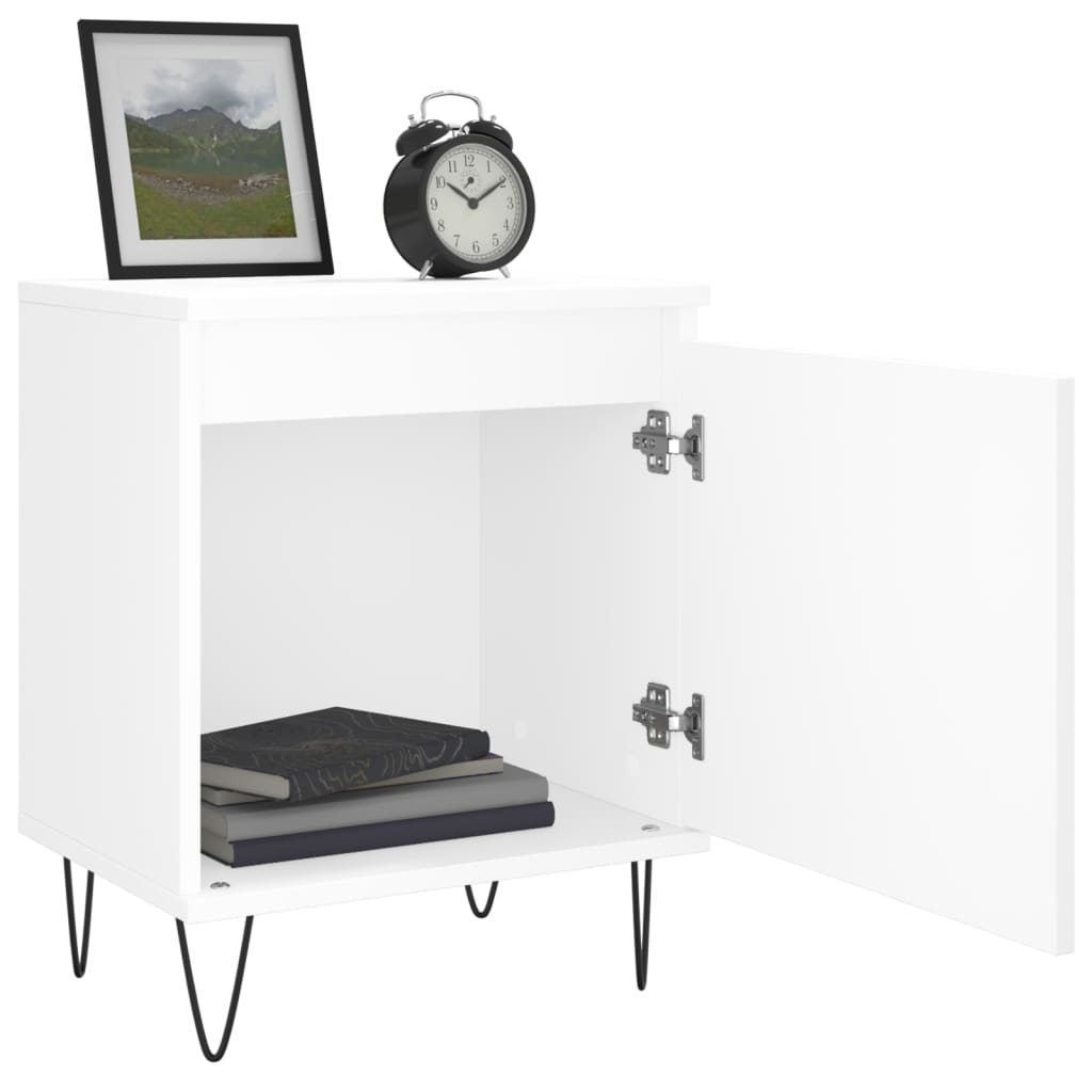 Nachtkastjes 2 St 40X30X50 Cm Bewerkt Hout Wit