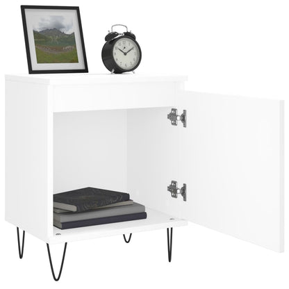 Nachtkastjes 2 St 40X30X50 Cm Bewerkt Hout Wit