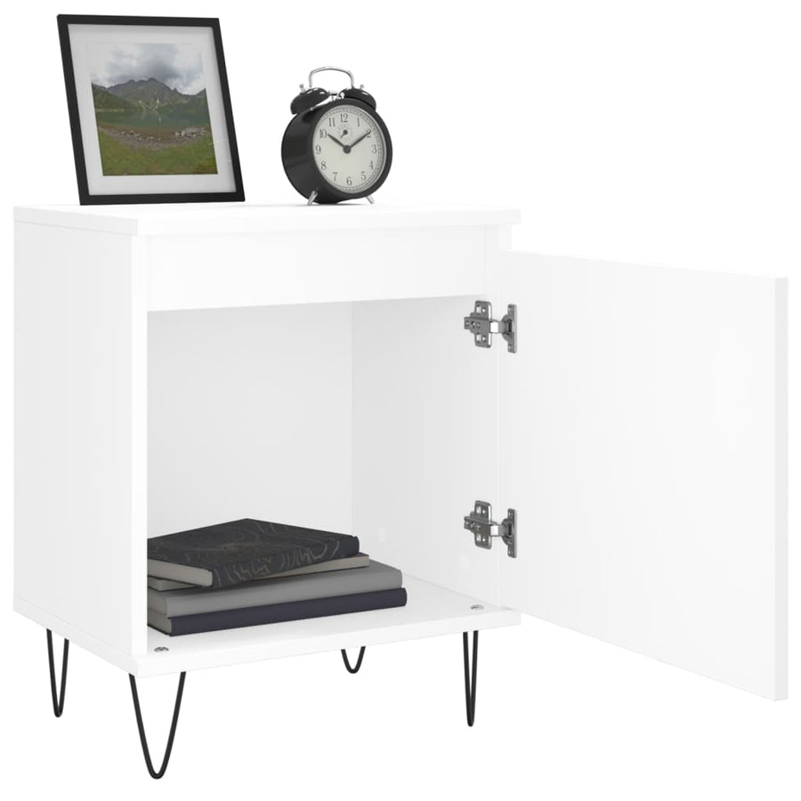 Nachtkastjes 2 St 40X30X50 Cm Bewerkt Hout Wit