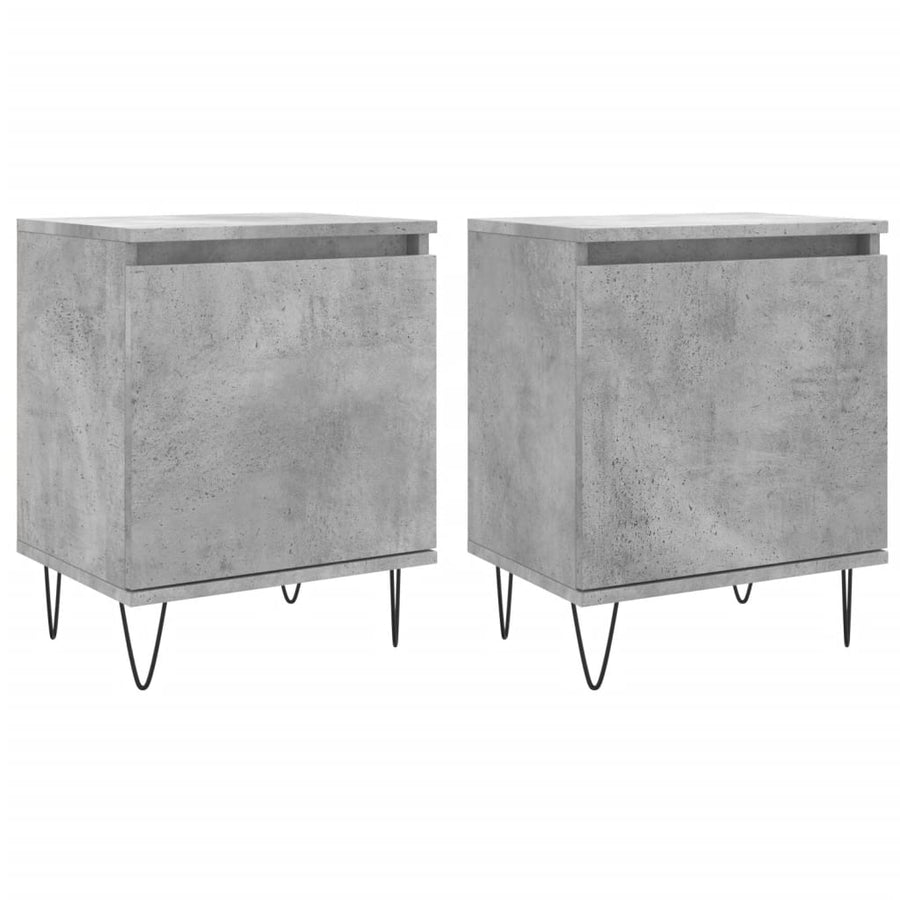 Nachtkastjes 2 St 40X30X50 Cm Bewerkt Hout Betongrijs