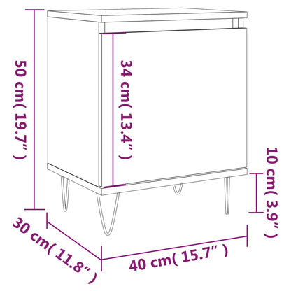 Nachtkastjes 2 St 40X30X50 Cm Bewerkt Hout Betongrijs