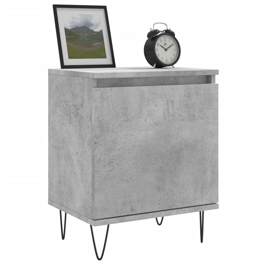 Nachtkastjes 2 St 40X30X50 Cm Bewerkt Hout Betongrijs