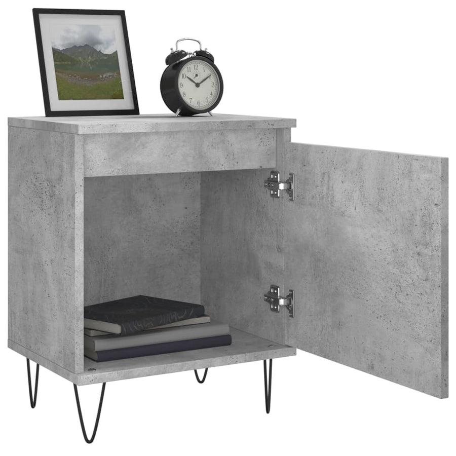 Nachtkastjes 2 St 40X30X50 Cm Bewerkt Hout Betongrijs