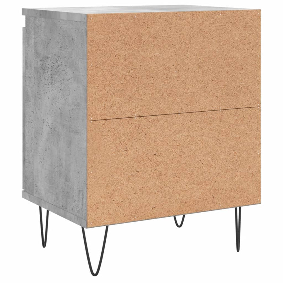 Nachtkastjes 2 St 40X30X50 Cm Bewerkt Hout Betongrijs