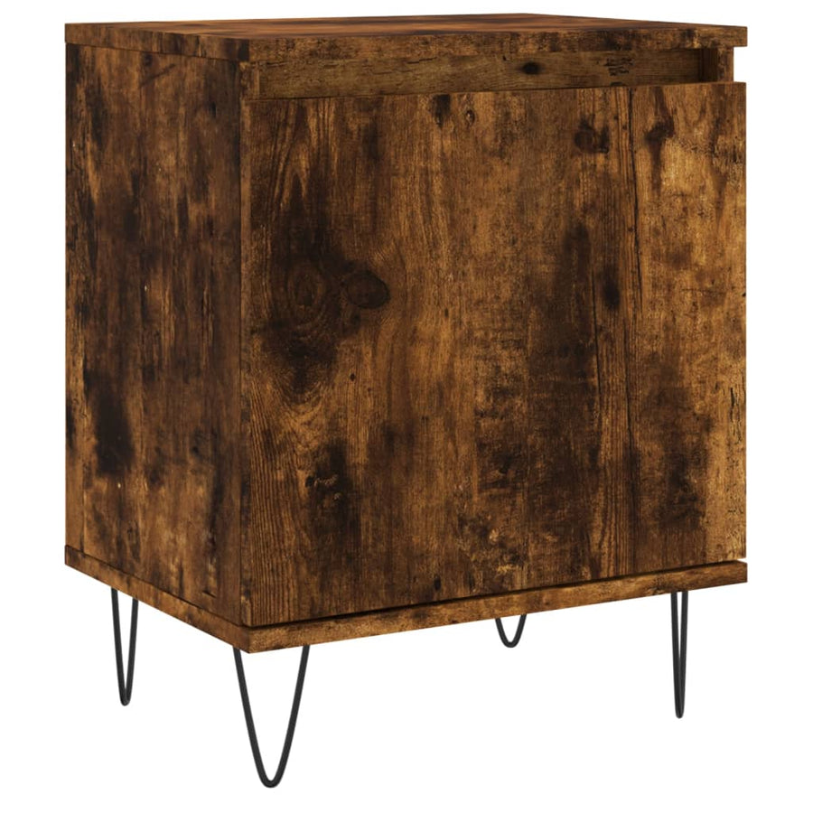 Nachtkastje 40X30X50 Cm Bewerkt Hout Kleurig 1 Gerookt eiken