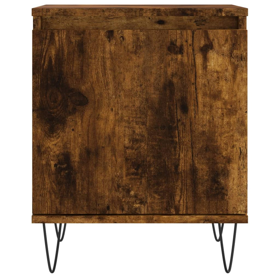Nachtkastje 40X30X50 Cm Bewerkt Hout Kleurig 1 Gerookt eiken