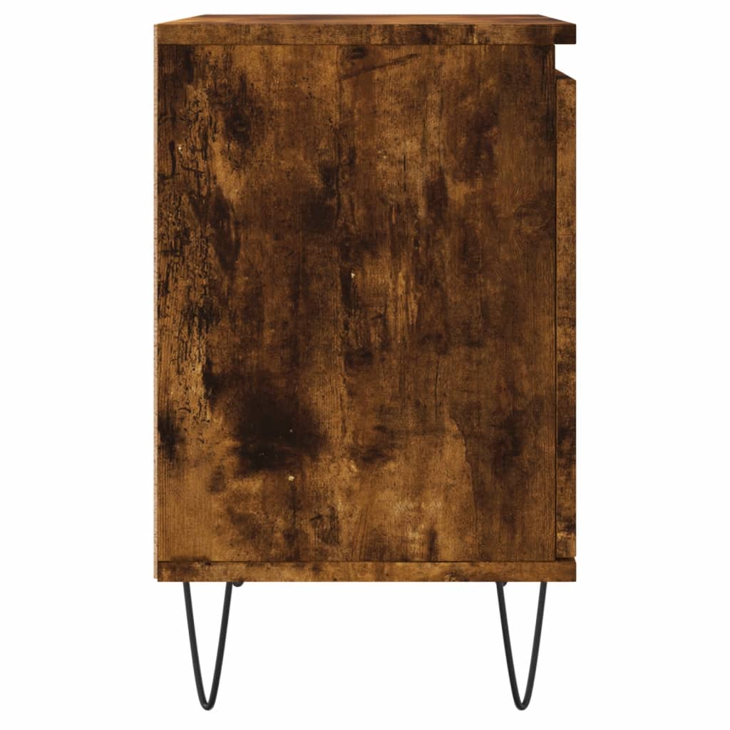 Nachtkastje 40X30X50 Cm Bewerkt Hout Kleurig 1 Gerookt eiken