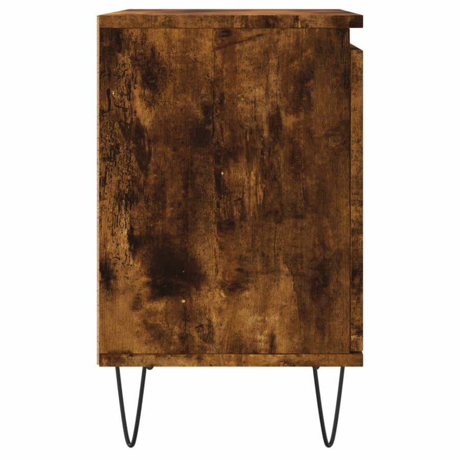 Nachtkastje 40X30X50 Cm Bewerkt Hout Kleurig 1 Gerookt eiken