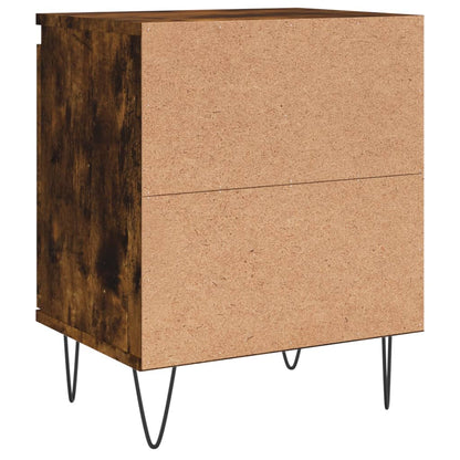 Nachtkastje 40X30X50 Cm Bewerkt Hout Kleurig 1 Gerookt eiken