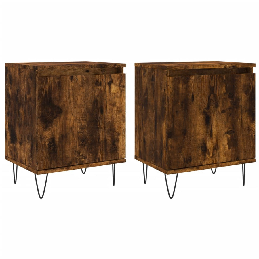 Nachtkastjes 2 St 40X30X50 Cm Bewerkt Hout Gerookt Eikenkleurig