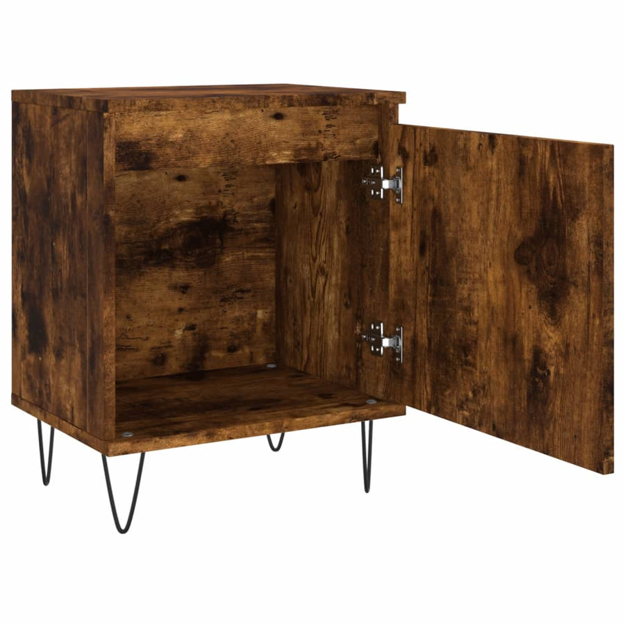 Nachtkastjes 2 St 40X30X50 Cm Bewerkt Hout Gerookt Eikenkleurig