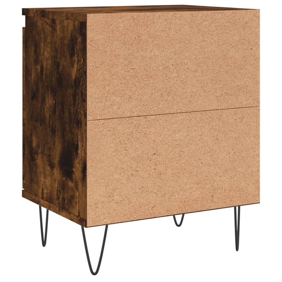Nachtkastjes 2 St 40X30X50 Cm Bewerkt Hout Gerookt Eikenkleurig