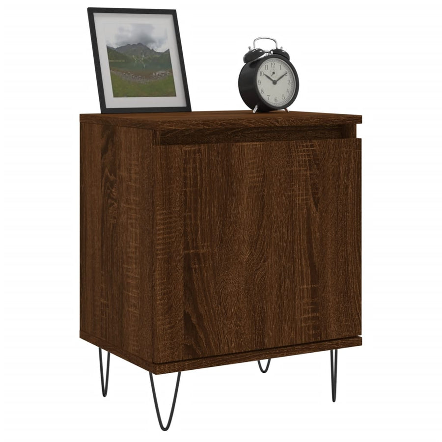 Nachtkastje 40X30X50 Cm Bewerkt Hout Bruin Eikenkleur