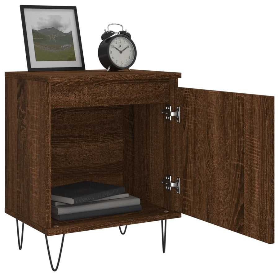 Nachtkastje 40X30X50 Cm Bewerkt Hout Bruin Eikenkleur