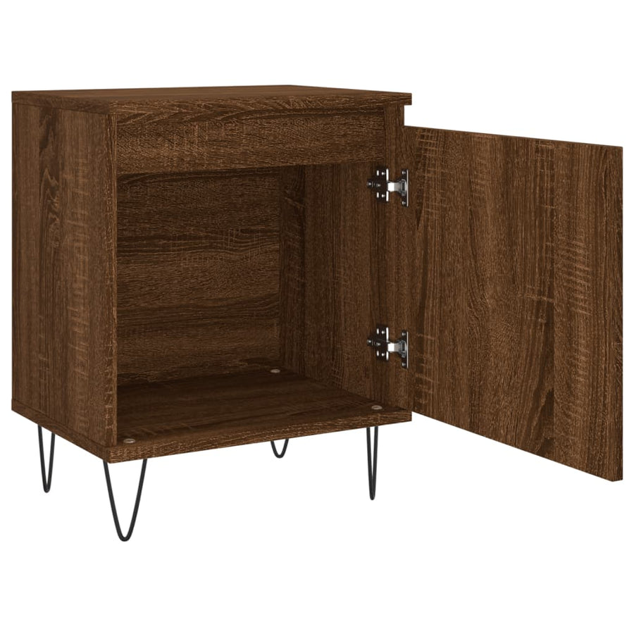 Nachtkastje 40X30X50 Cm Bewerkt Hout Bruin Eikenkleur