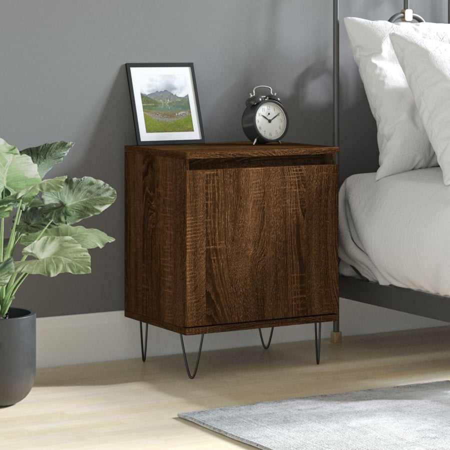 Nachtkastje 40X30X50 Cm Bewerkt Hout Bruin Eikenkleur